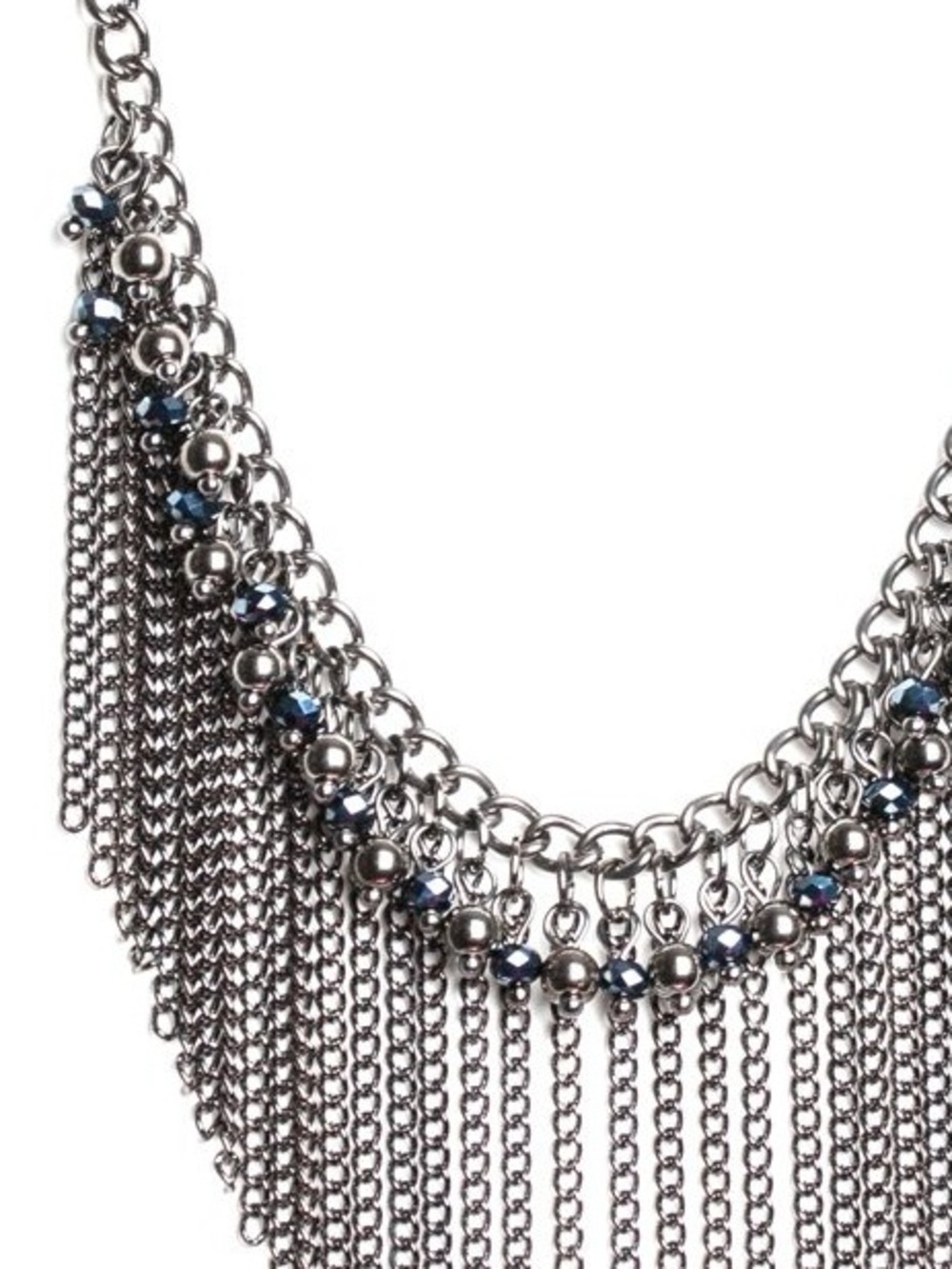 🍍Divinely Blue Gunmetal Fringe Statement Necklace - Women’s Jewelry